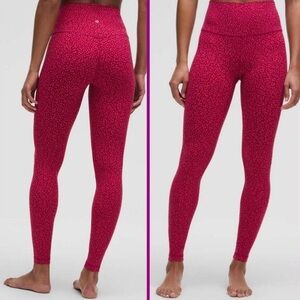 Lululemon Pink Leopard Print align Leggings-size 6